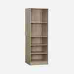 Modular open wardrobe shelf unit, 60x45x180cm, Modulo, 5 shelves, Natural Photo3