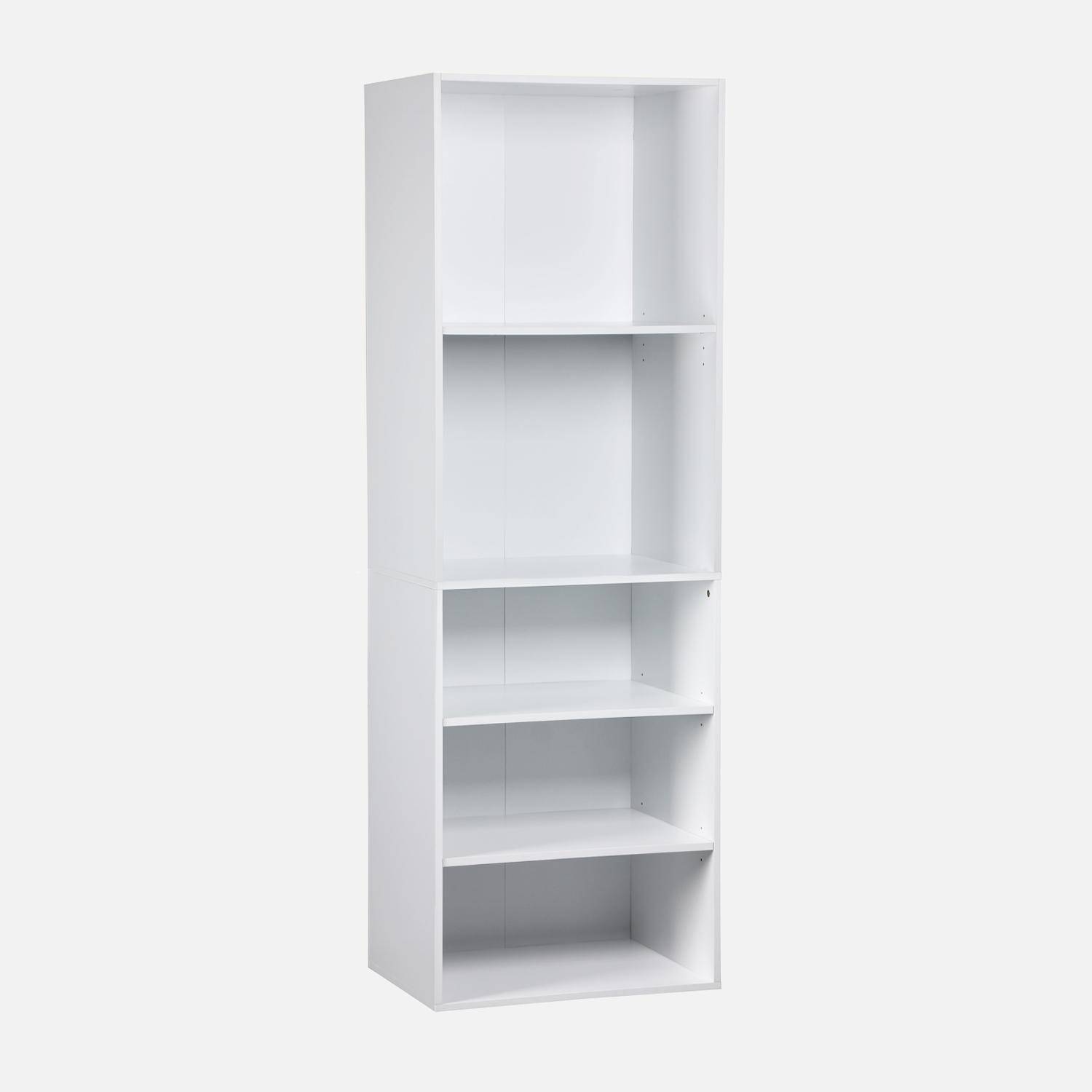 Módulo armario con 5 estantes, Modulo, Blanco, 60x45x180 cm Photo2