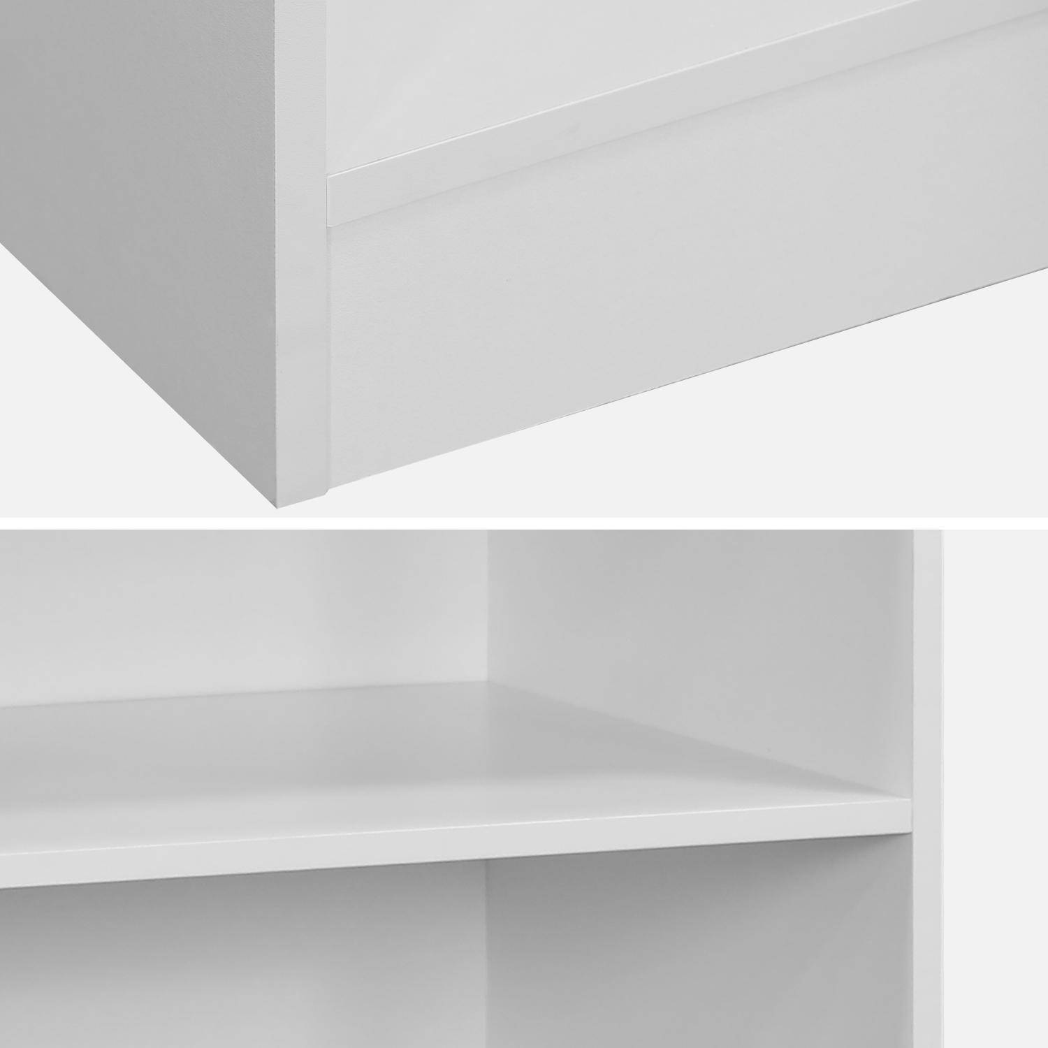 Module dressing avec 5 étagères, blanc, panneaux stratifiés  Photo5