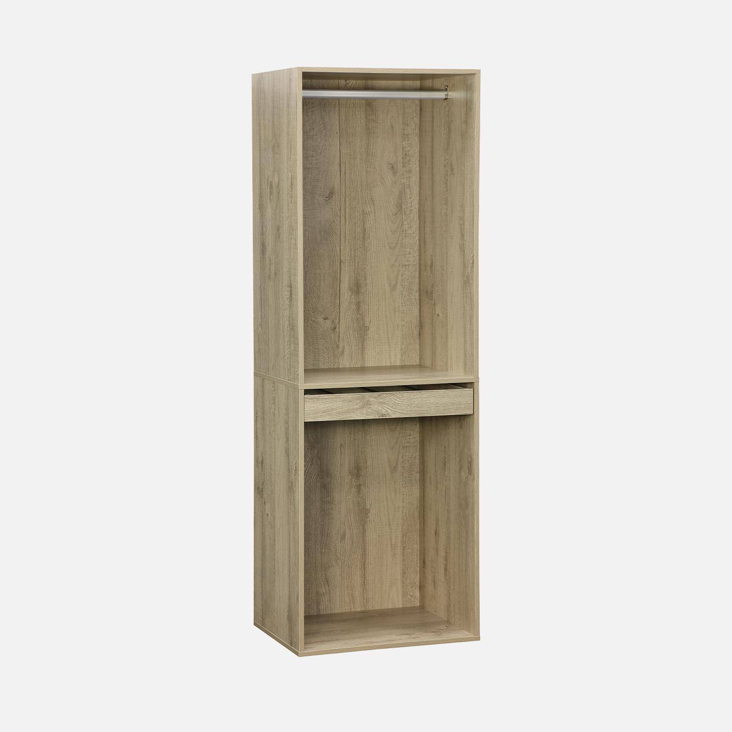Module dressing avec penderie et porte-pantalons, naturel, panneaux stratifiés,sweeek,Photo4