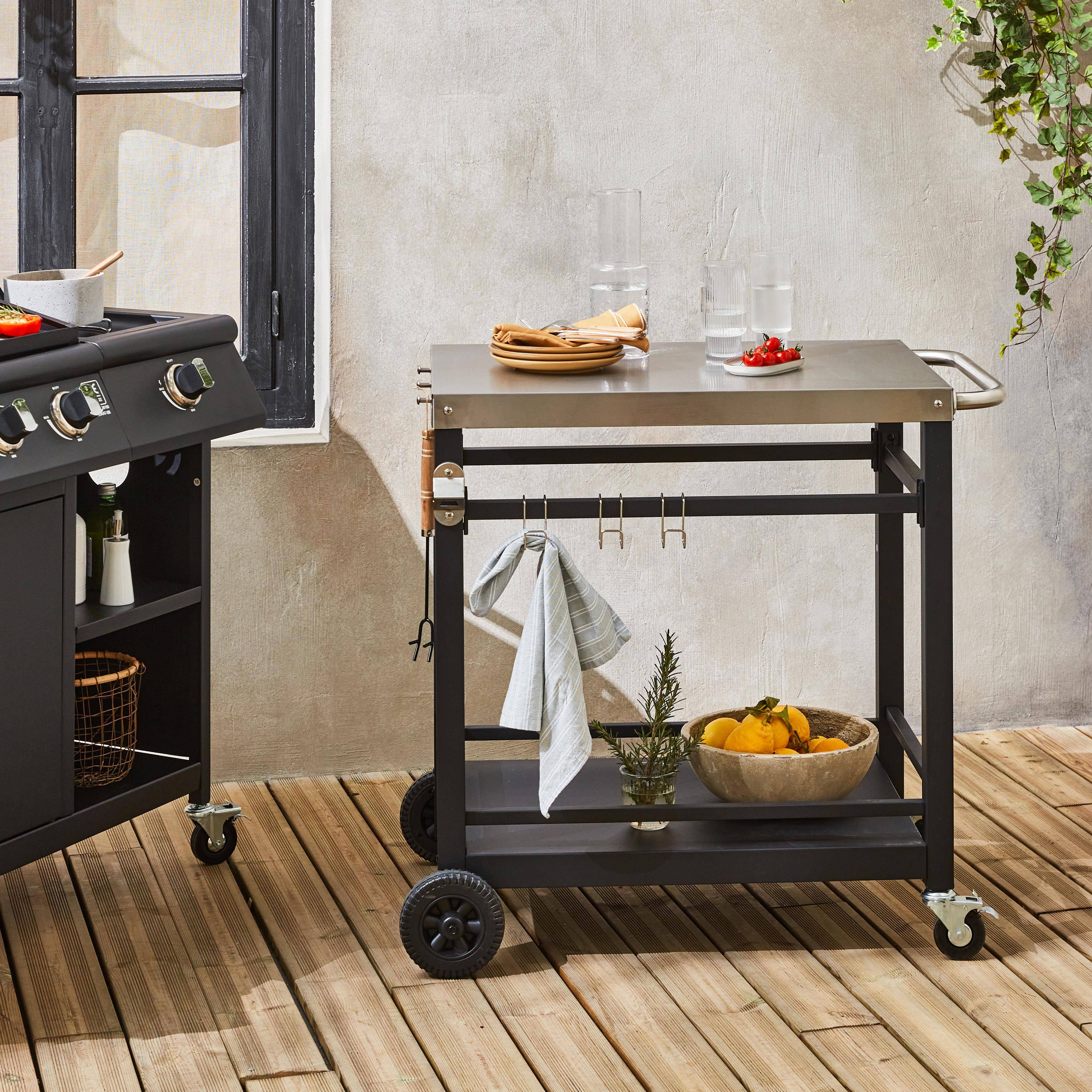 Zwarte roltafel, Colbert, L88xB58xH82,8cm | sweeek