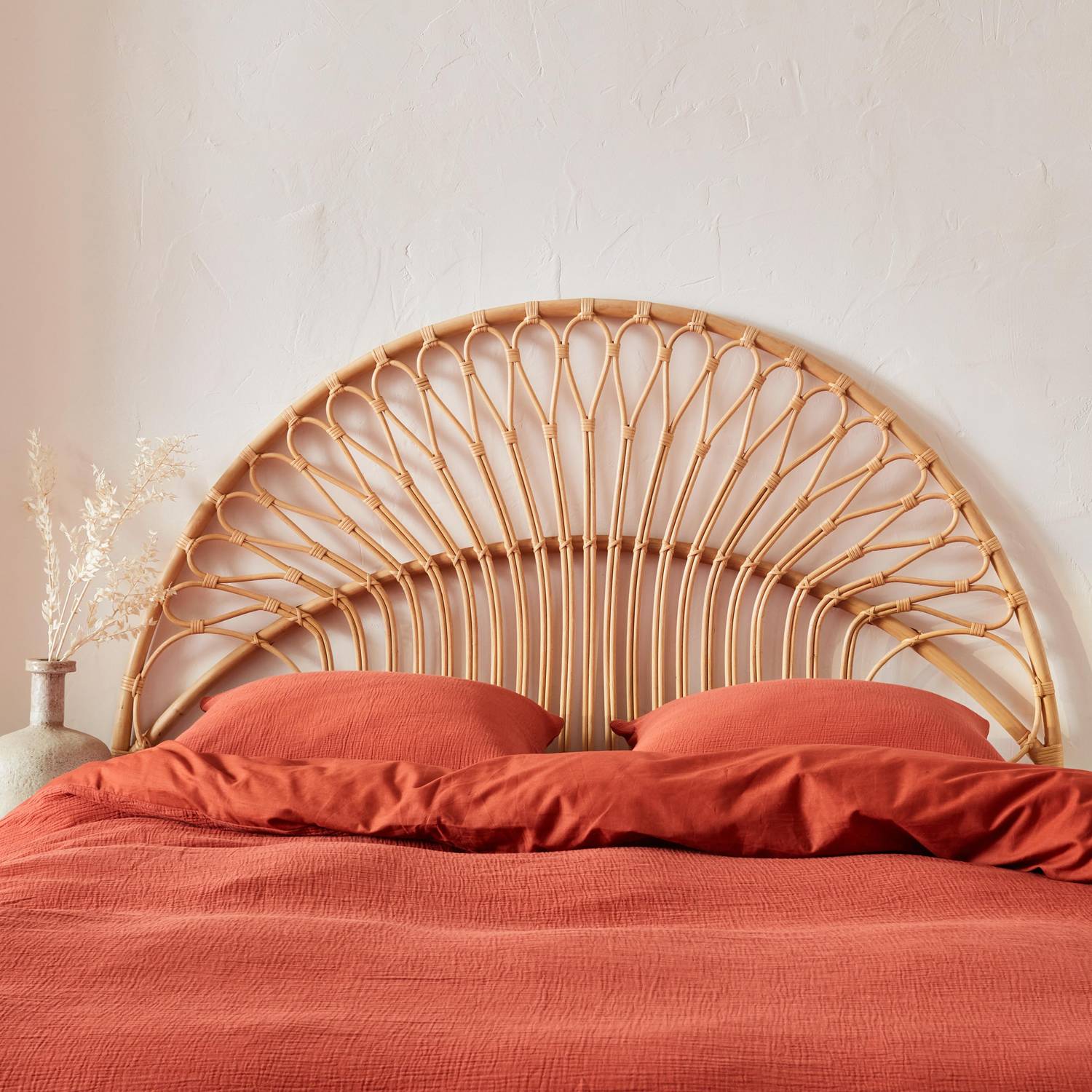 Kopfteil aus Rattan Natur passend für Betten mit einer Breite von 160 cm, B 160 x T 3 x H 130 cm Photo2