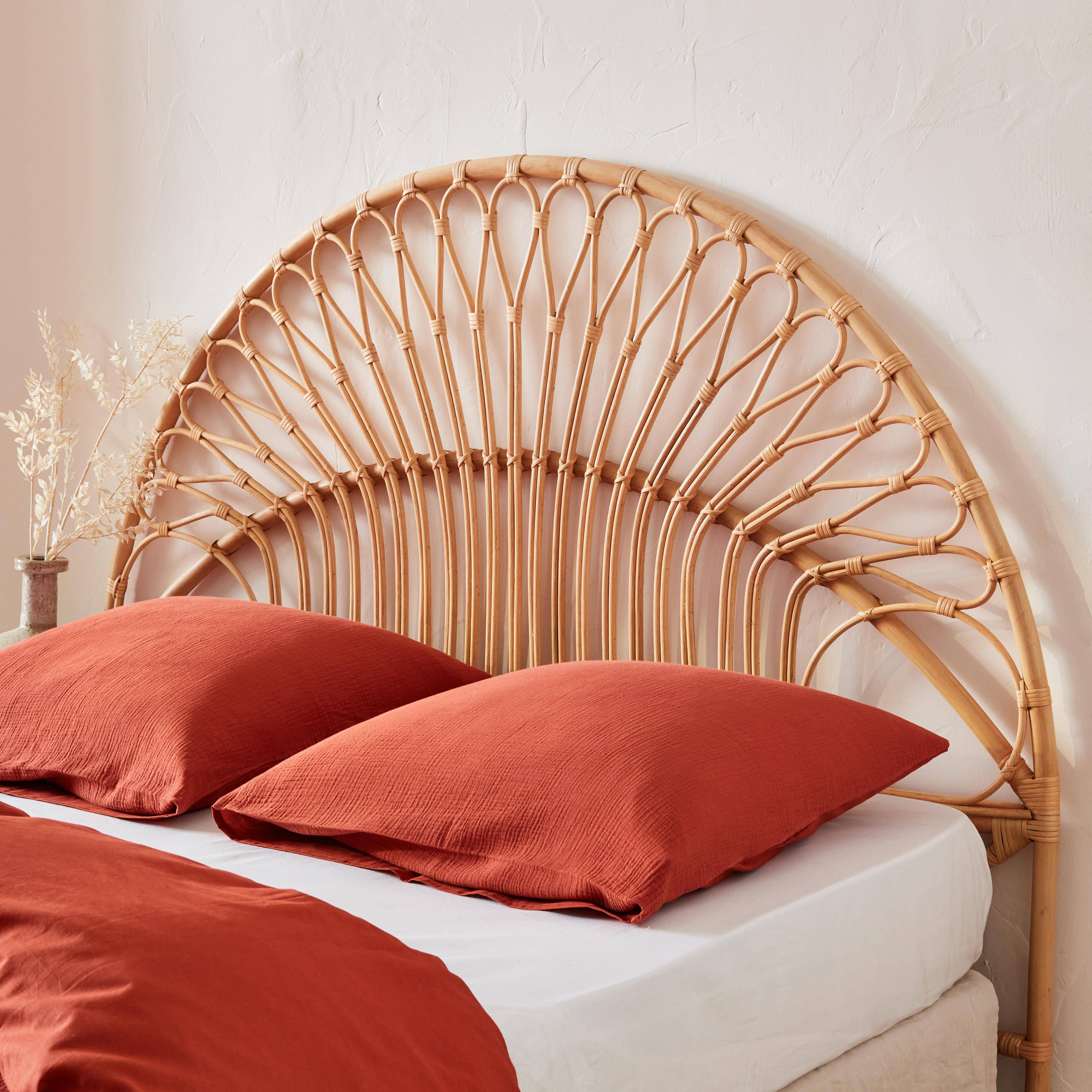 Tête de lit en rotin naturel compatible avec les lits d'une largeur de 160cm, L 160 x P3 x H130cm,sweeek,Photo1
