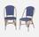 Lot de 2 chaises bleu et blanc bistrot en rotin et polyrotin  | sweeek