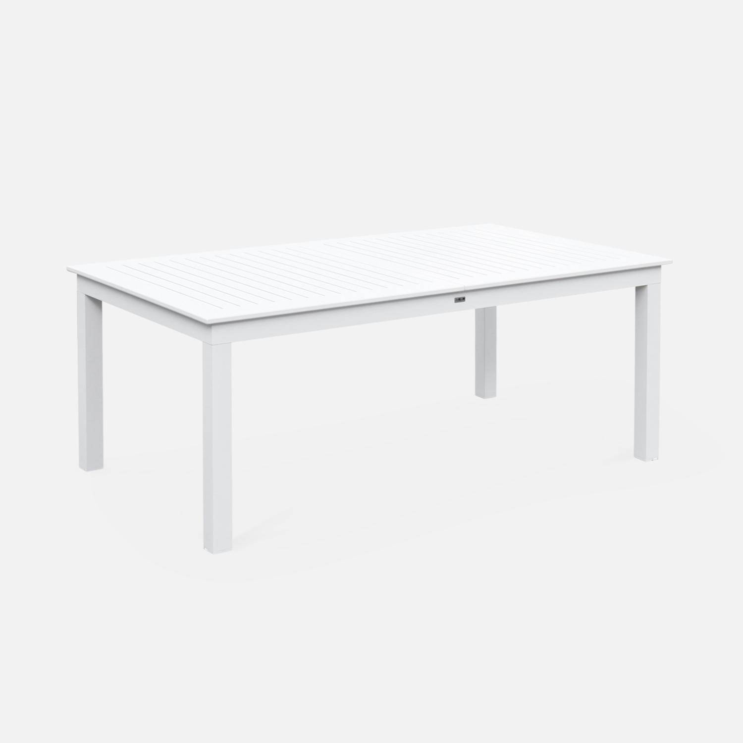 Gartengarnitur - Chicago Weiß / Weiß- Ausziehbarer Tisch175/245 cm mit Verlängerung und 8 Sitzen aus Textilene Photo8