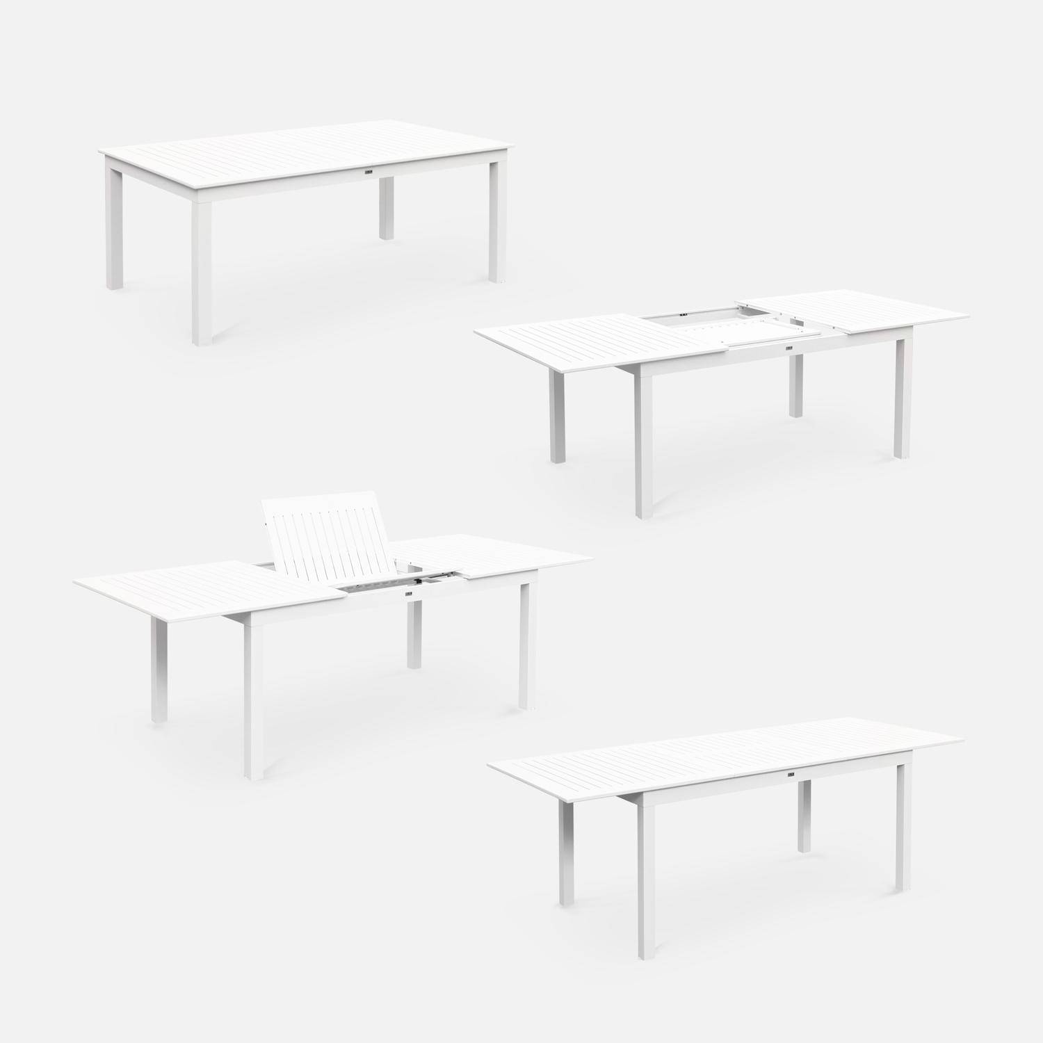 Gartengarnitur - Chicago Weiß / Weiß- Ausziehbarer Tisch175/245 cm mit Verlängerung und 8 Sitzen aus Textilene Photo9