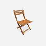 Mesa de jardim dobrável de 150 cm em madeira de acácia pré-oleada, forma oval com 6 cadeiras dobráveis Photo5