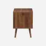 Mesa de cabeceira em madeira tingida de nogueira, 2 gavetas, pés em pinho maciço Photo7