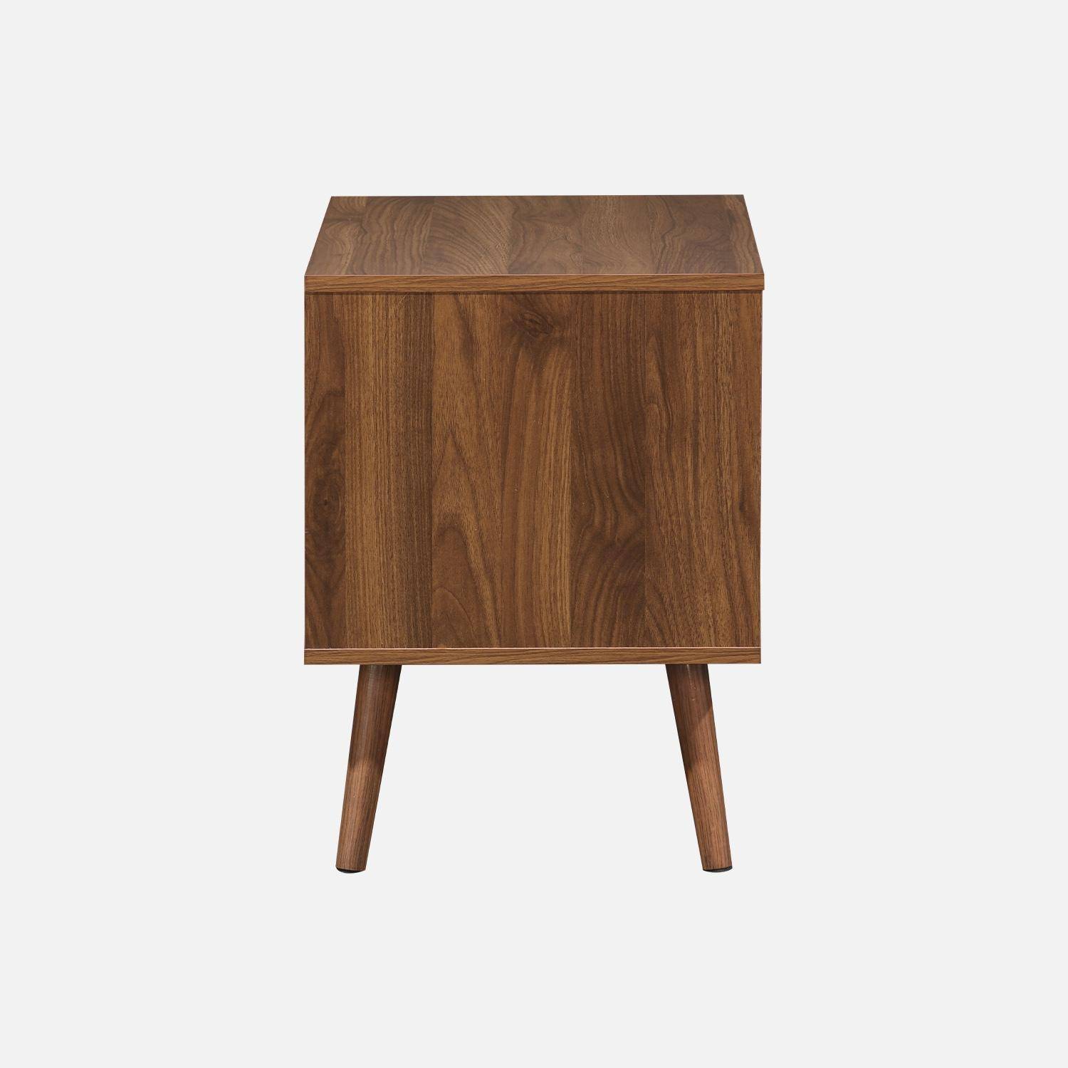 Pair of walnut bedside tables with wood effect, Nepal, Walnut wood-effect, 50x40x55 cm,sweeek,Photo4