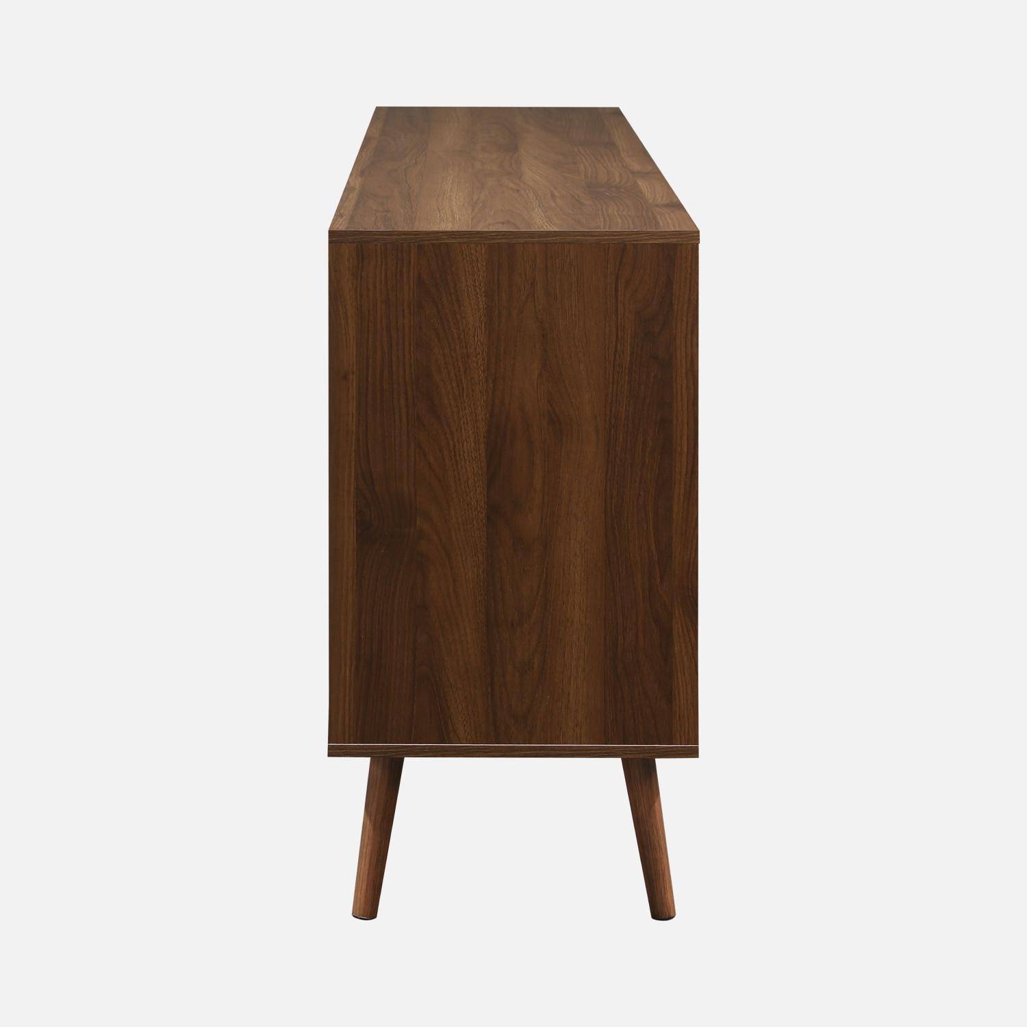 Skandinavische Anrichte, 2 Türen, 3 Schubladen, Nussbaumdekor, 160cm Photo5