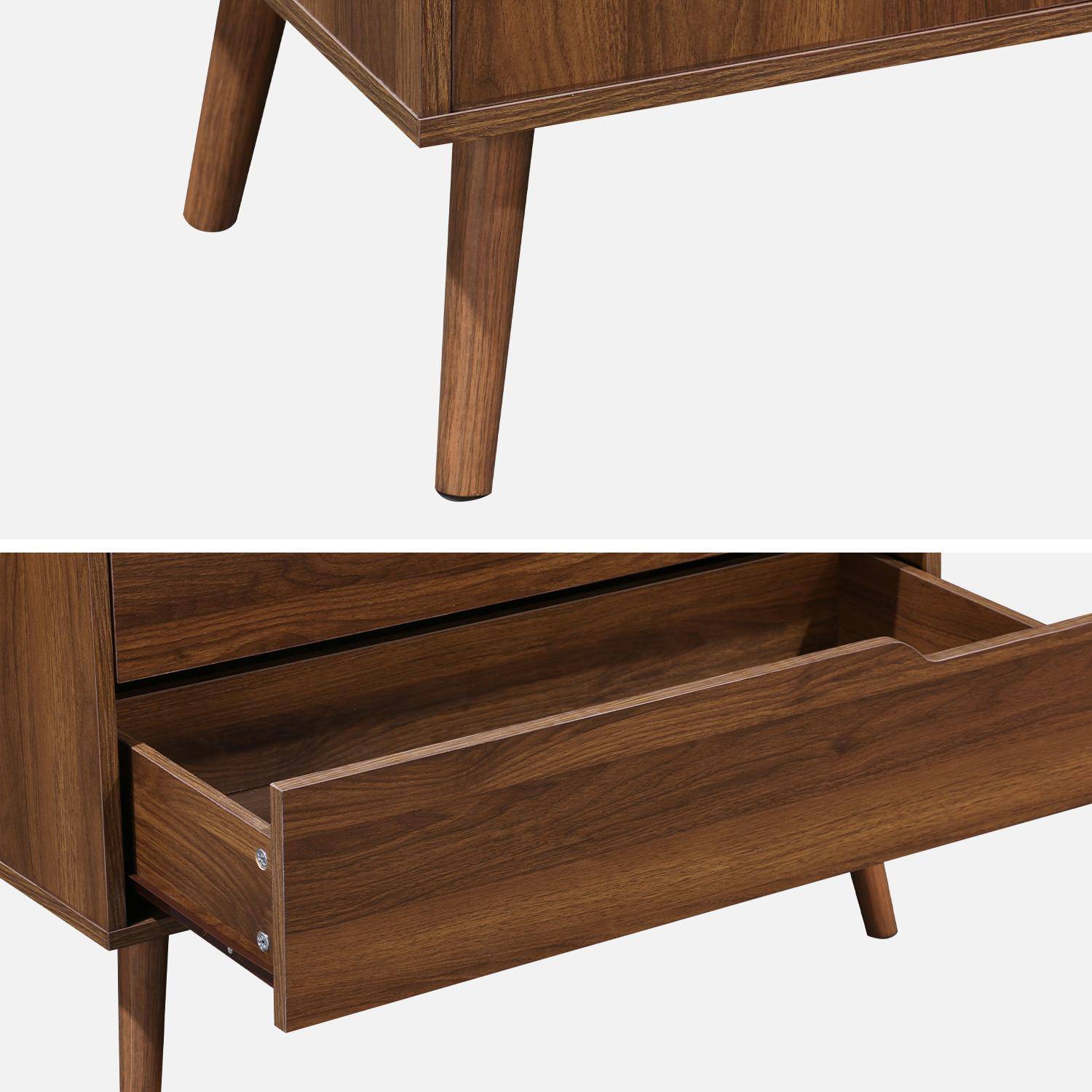 Walnut wood-effect 3-drawer chest, 80x40x80cm, Nepal, 3 drawers,sweeek,Photo7