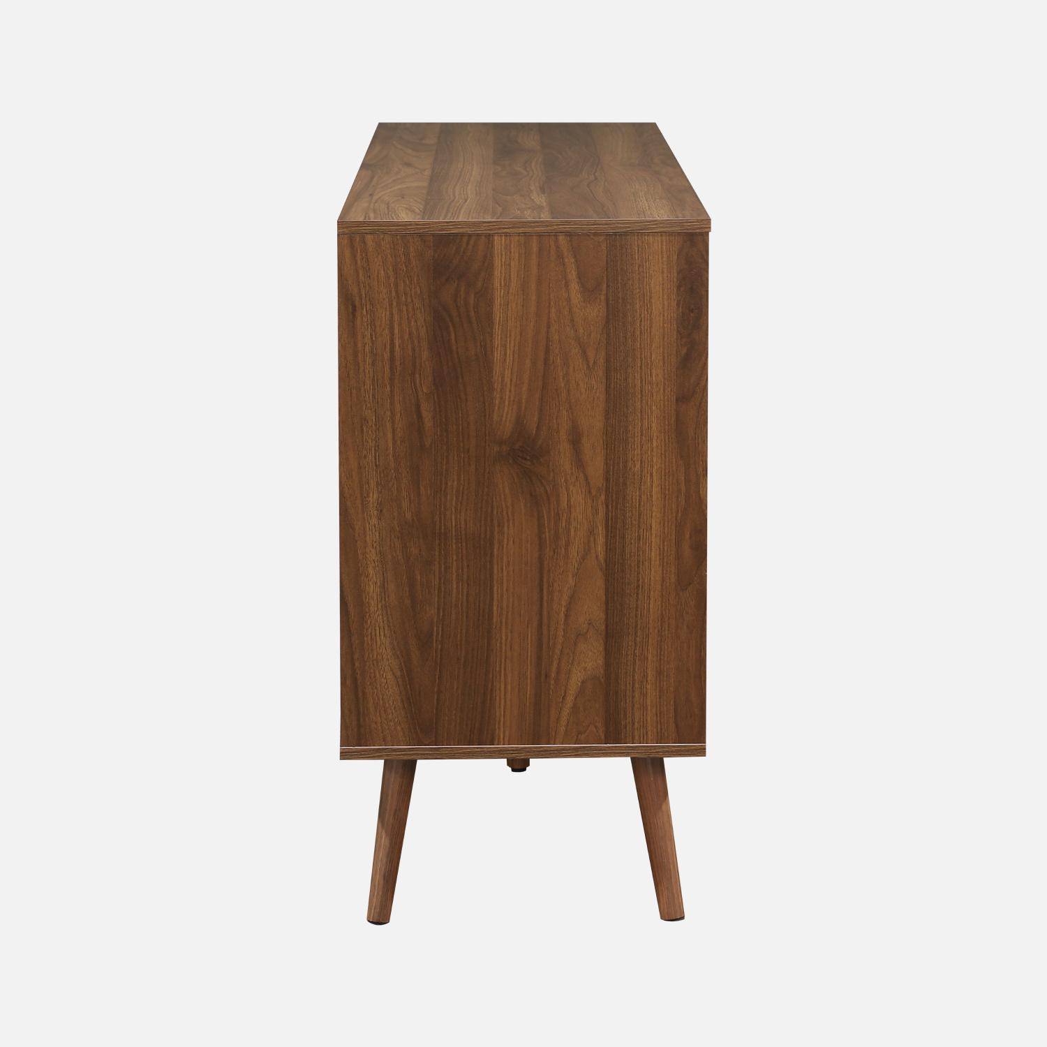Walnut wood-effect 6-drawer chest, 120x40x80cm, Nepal, 6 drawers,sweeek,Photo5