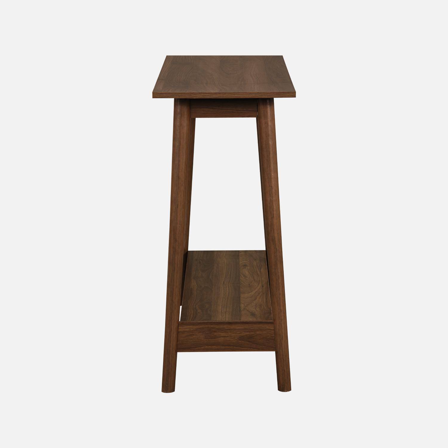Console Design Scandinave Effet Frêne - Longueur 110 Cm, Avec étagère, Style épuré Et Pieds Fins, Pour Salon Ou Entrée - 9