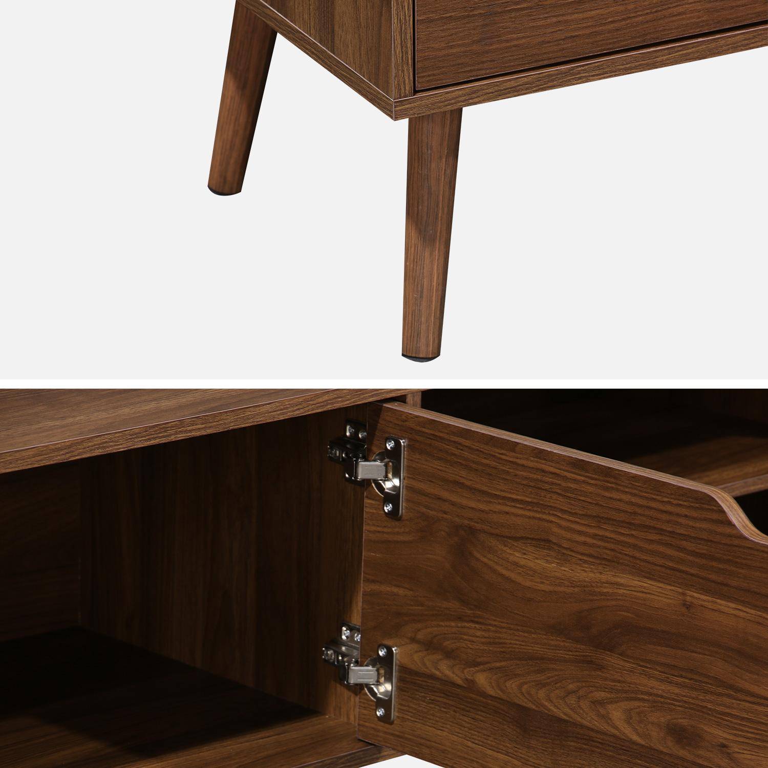 Mueble TV, decoración madera nogal, 2 puertas, 1 estante, 160cm Photo8