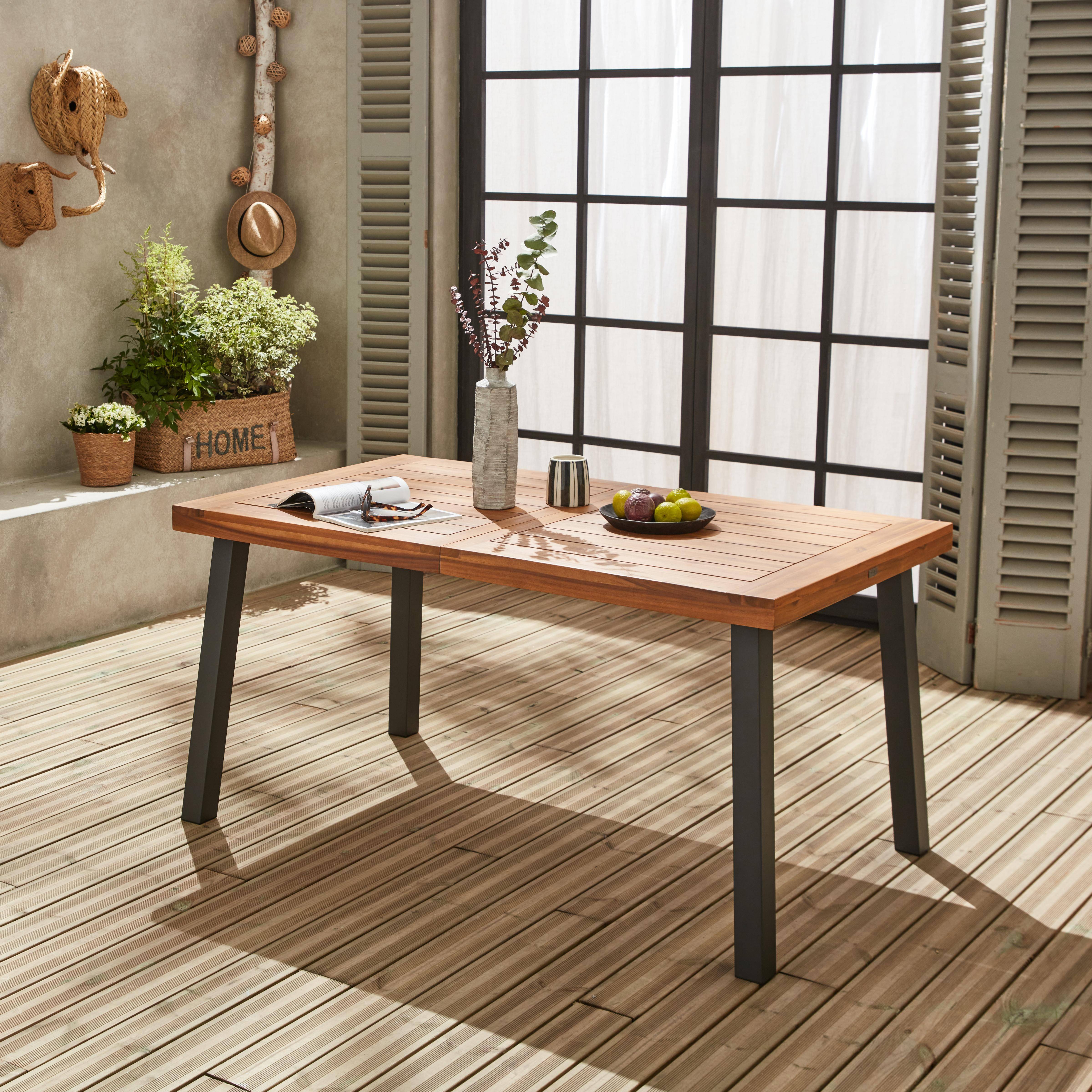 Tisch Indoor/Outdoor Santana aus Holz und Metall für 6 Personen, 150cm Photo2