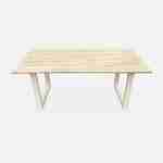 Table intérieur / extérieur en bois 180cm, 6 places, bois d'acacia et structure en acier ivoire Photo5