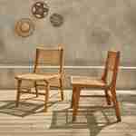 Lot de 2 chaises de jardin Ocara, cannage et bois Photo2