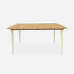 Table de jardin bois d'acacia et acier galvanisé MARINGA, ivoire, L150 x P90 x H76cm  Photo5