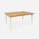 Table de jardin bois d'acacia et acier galvanisé MARINGA, ivoire, L150 x P90 x H76cm  Photo3