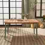 Tavolo da giardino in legno di acacia e acciaio zincato MARINGA, savana, L150 x P90 x H76cm Photo1