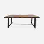 Tavolo da interno/esterno in legno scuro, effetto noce e acciaio zincato nero, Fortaleza 190cm, 6-8 posti a sedere Photo4