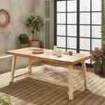 Tisch Indoor/Outdoor aus hellem Holz, Teakholzeffekt und verzinktem Stahl in Elfenbein, Fortaleza B190 x T91.5 x H76cm 6-8 Sitzplätze Photo2