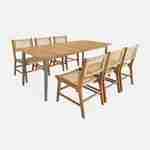 Table de jardin bois d'acacia et acier galvanisé MARINGA, savane,  8 places, L200 x P90 x H76cm Photo4