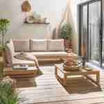 Conjunto de mobiliário de jardim, Havana, madeira de acácia, cobertura de poliéster, 5 lugares 158x72x68cm (22,6kg) Photo2