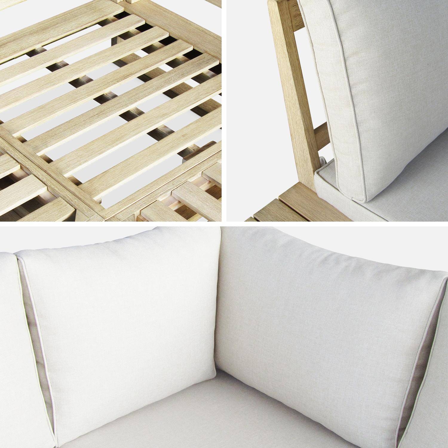 Salon de jardin, Havana, bois d'acacia, housse polyester, 5 places 158x72x68cm (22.6kg) Photo7