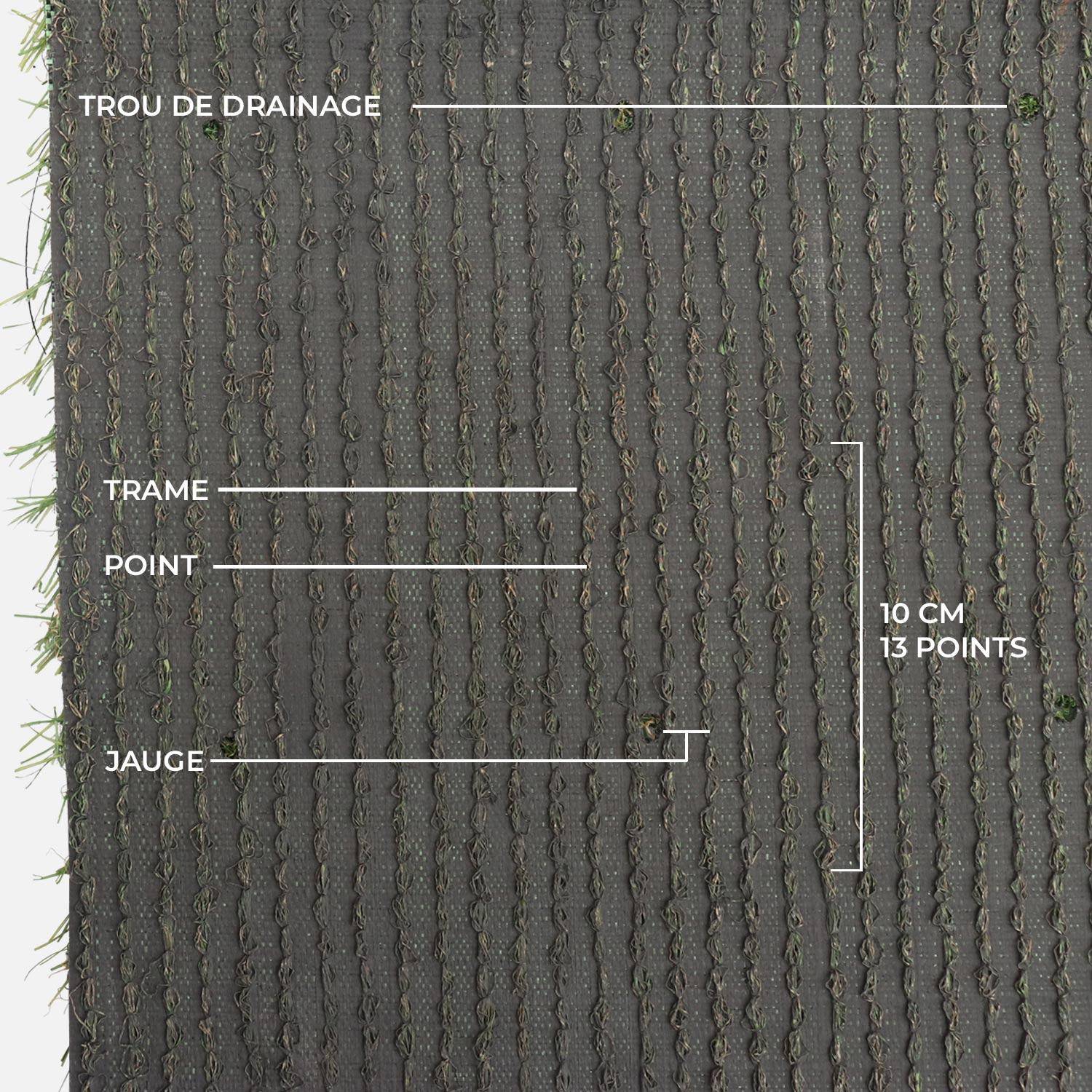 Kunstrasen 1x5 m, Condor, smaragdgrüne, limonengrüne und beige Stränge, 18 mm,sweeek,Photo5
