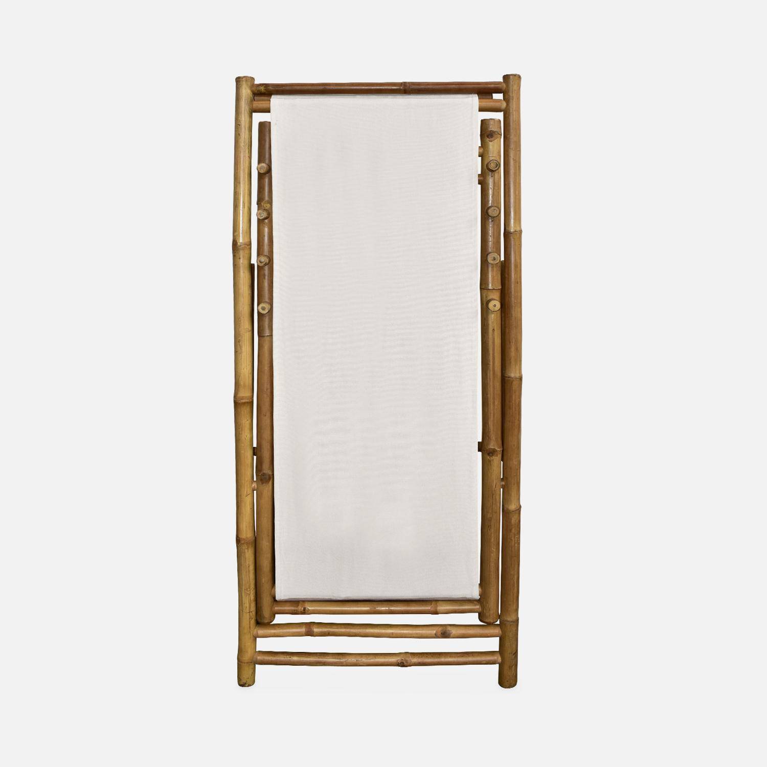 Strandstoel van bamboe, natuurlijk polyester en katoenen canvas, Davao B110 x D60 x H94cm, set van 2 Photo6