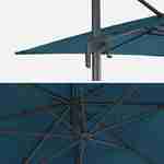 Rechthoekige parasol 3 x 4 m - Antibes - groenblauw-  Offset parasol, kantelbaar, opvouwbaar en 360° draaibaar. Photo7