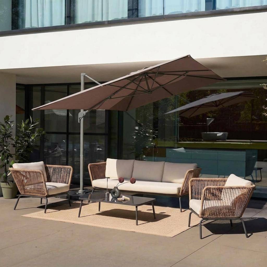 Rechthoekig zweefparasol 3 x 4 m - Antibes - beige - Kantelbaar. 2 jaar garantie. Snelle levering, gegarandeerd de beste prijs! ,sweeek,Photo2