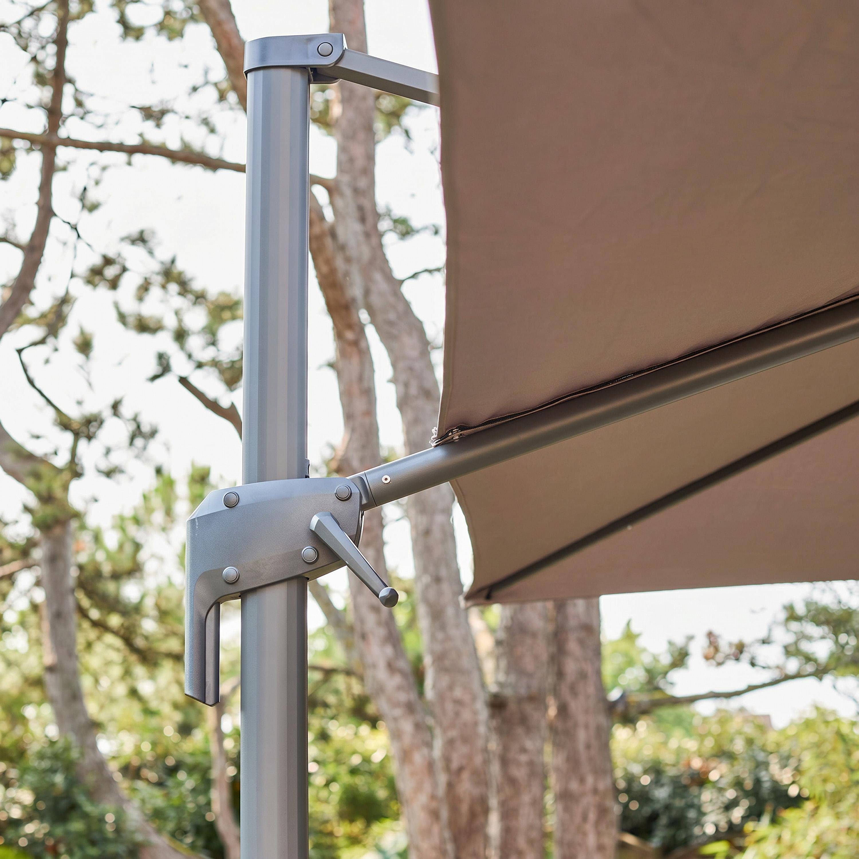 Rechteckiger Sonnenschirm 3 x 4 m - Antibes - Taupe - Ampelschirm, kippbar, faltbar und drehbar 360 Photo4