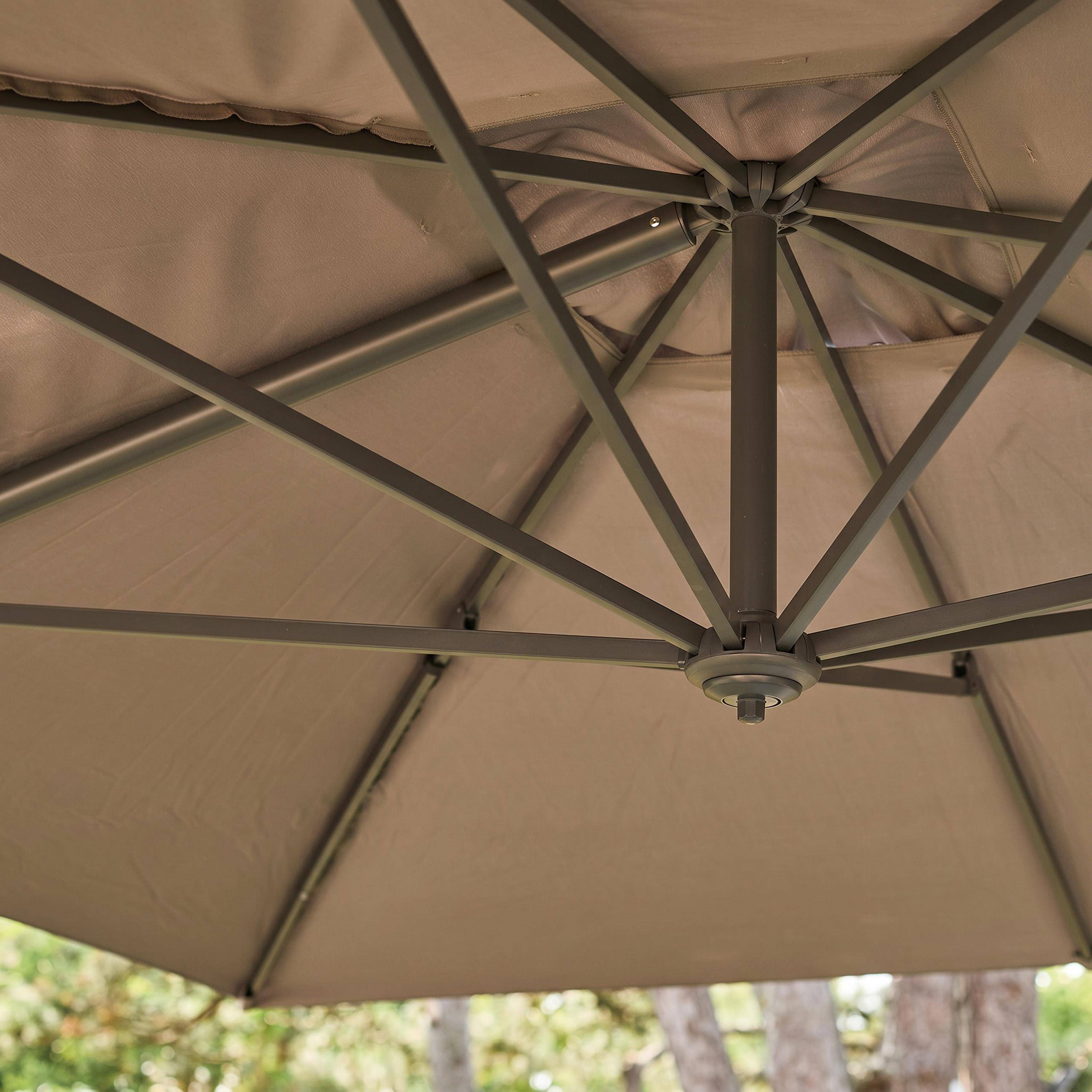 Rechteckiger Sonnenschirm 3 x 4 m - Antibes - Taupe - Ampelschirm, kippbar, faltbar und drehbar 360 Photo3