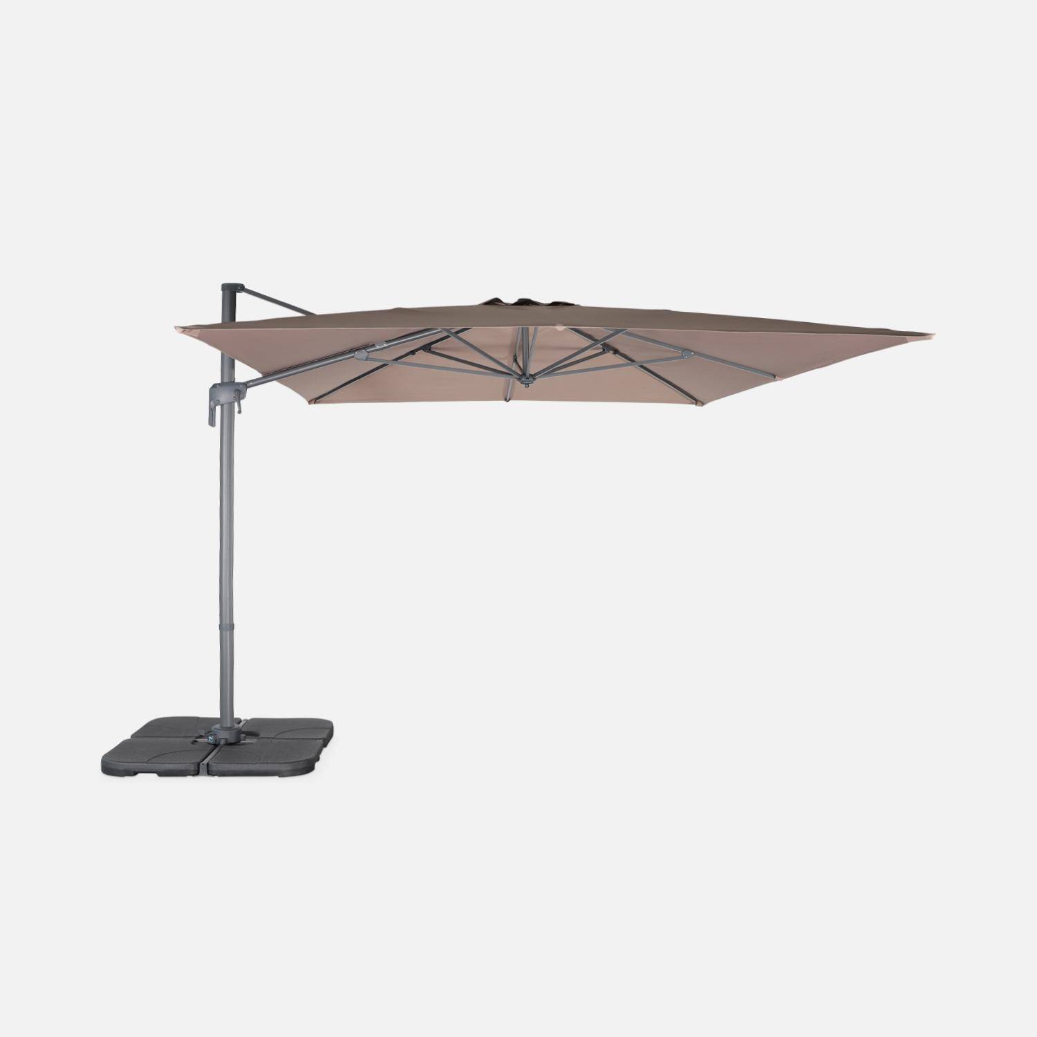 Parasol déporté rectangulaire 3 x 4 m – Antibes – beige – parasol déporté, inclinable, rabattable et rotatif à 360°,sweeek,Photo2