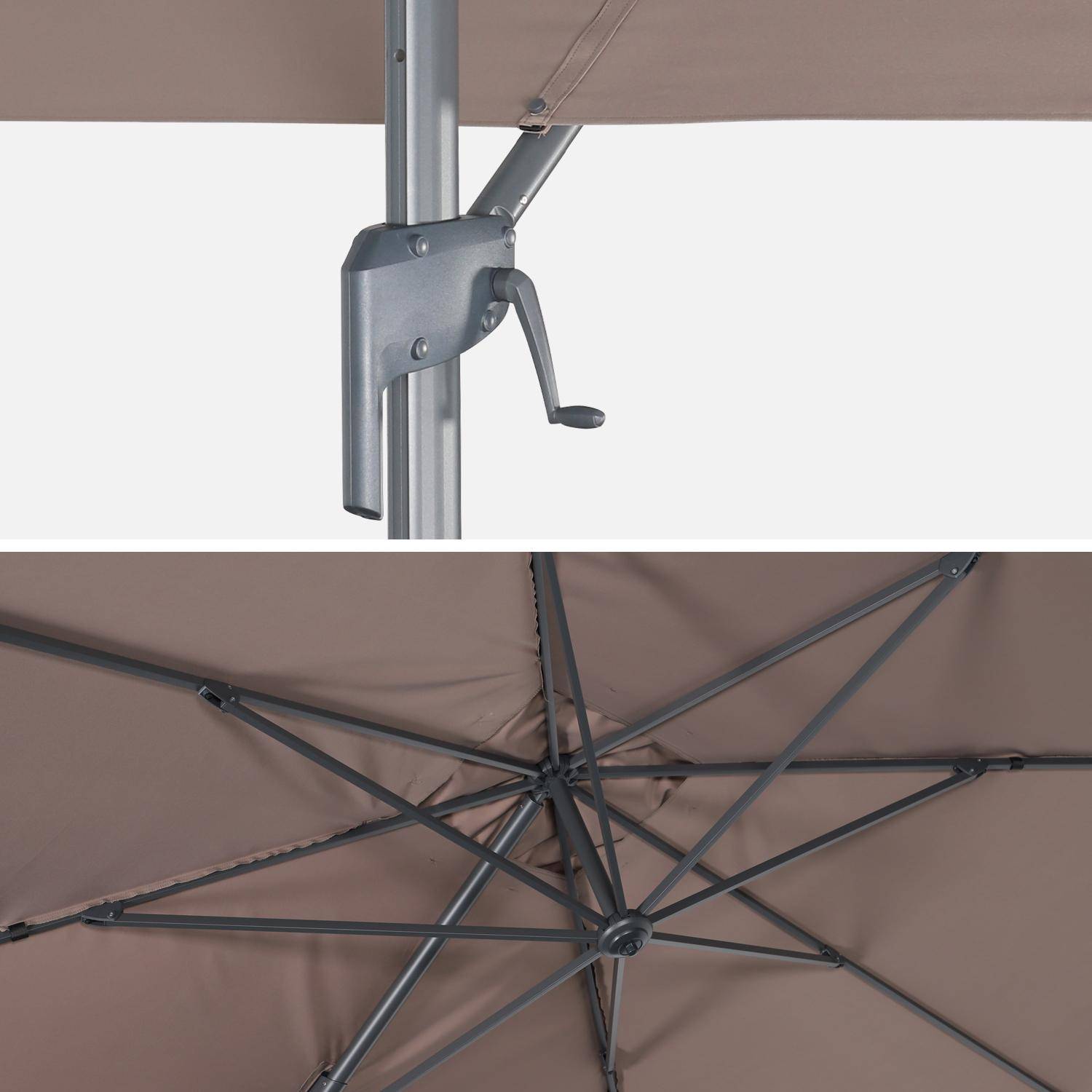 Parasol déporté rectangulaire 3 x 4 m – Antibes – beige – parasol déporté, inclinable, rabattable et rotatif à 360°,sweeek,Photo5