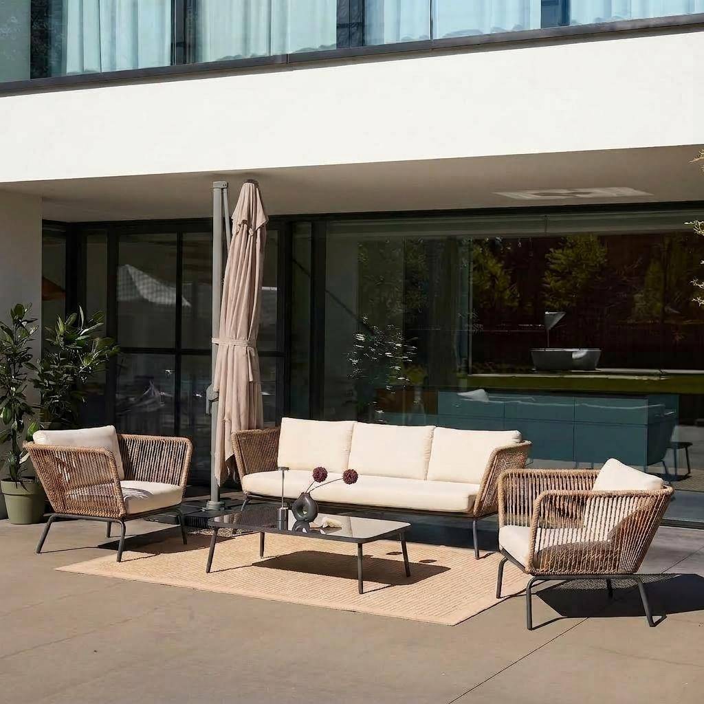 Rechthoekig zweefparasol 3 x 4 m - Antibes - beige - Kantelbaar. 2 jaar garantie. Snelle levering, gegarandeerd de beste prijs!  Photo3
