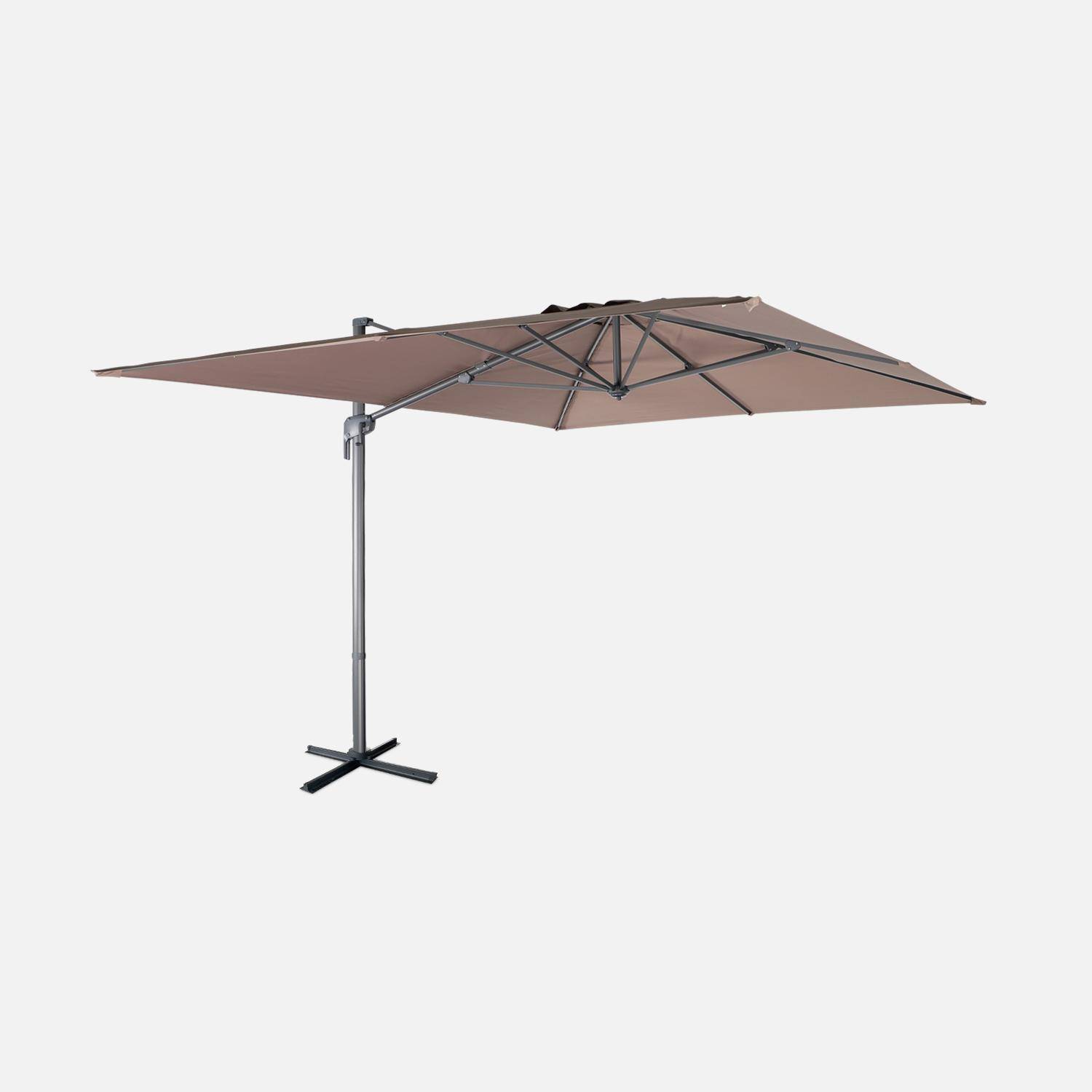 Parasol déporté rectangulaire 3 x 4 m – Antibes – beige – parasol déporté, inclinable, rabattable et rotatif à 360°,sweeek,Photo1