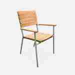 Lot de 2 chaises de jardin eucalyptus et aluminium vert d'eau, chaises empilables  Photo4
