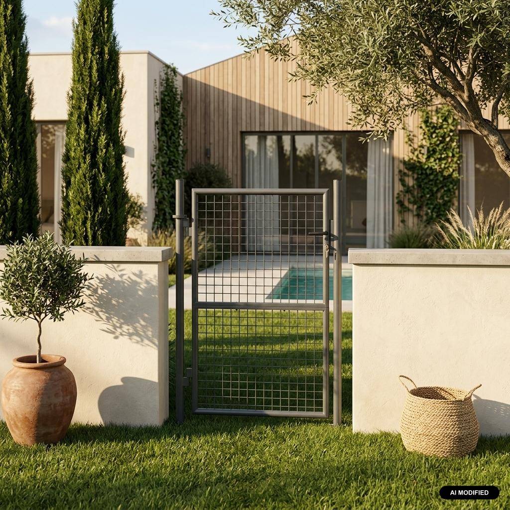 Cancello da giardino in metallo con serratura e maniglia, Portillon 150cm, Antracite, 87x87x150 cm,sweeek,Photo1