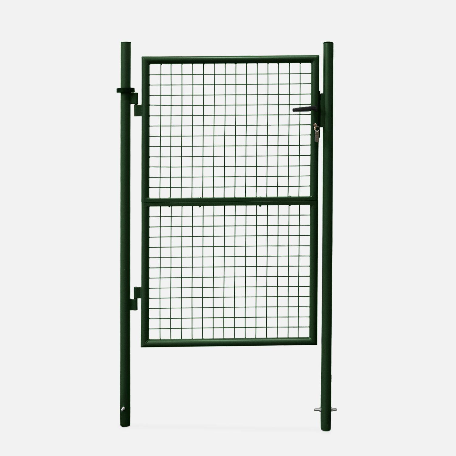 Portillon de jardin en métal vert, 150x100cm Photo1