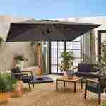 Parasol kwadratowy z wyciągnikiem 3x3m konstrukcja w kolorze jasnego drewna - Falgos - SZARY - Parasol przechyla się, składa i obraca o 360° Photo2 Parasol kwadratowy z wyciągnikiem 3x3m konstrukcja w kolorze jasnego drewna - Falgos - SZARY - Parasol przechyla się, składa i obraca o 360° Photo2