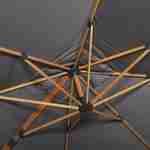 Parasol déporté carré 3x3m haut de gamme - Falgos - Gris- Parasol excentré inclinable, rabattable et rotatif à 360°. Photo5