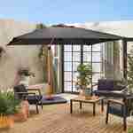 Parasol kwadratowy z wyciągnikiem 3x3m konstrukcja w kolorze jasnego drewna - Falgos - SZARY - Parasol przechyla się, składa i obraca o 360° Photo1 Parasol kwadratowy z wyciągnikiem 3x3m konstrukcja w kolorze jasnego drewna - Falgos - SZARY - Parasol przechyla się, składa i obraca o 360° Photo1