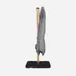 Parasol kwadratowy z wyciągnikiem 3x3m konstrukcja w kolorze jasnego drewna - Falgos - SZARY - Parasol przechyla się, składa i obraca o 360° Photo7 Parasol kwadratowy z wyciągnikiem 3x3m konstrukcja w kolorze jasnego drewna - Falgos - SZARY - Parasol przechyla się, składa i obraca o 360° Photo7