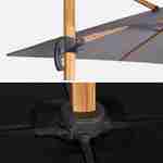 Parasol kwadratowy z wyciągnikiem 3x3m konstrukcja w kolorze jasnego drewna - Falgos - SZARY - Parasol przechyla się, składa i obraca o 360° Photo6 Parasol kwadratowy z wyciągnikiem 3x3m konstrukcja w kolorze jasnego drewna - Falgos - SZARY - Parasol przechyla się, składa i obraca o 360° Photo6