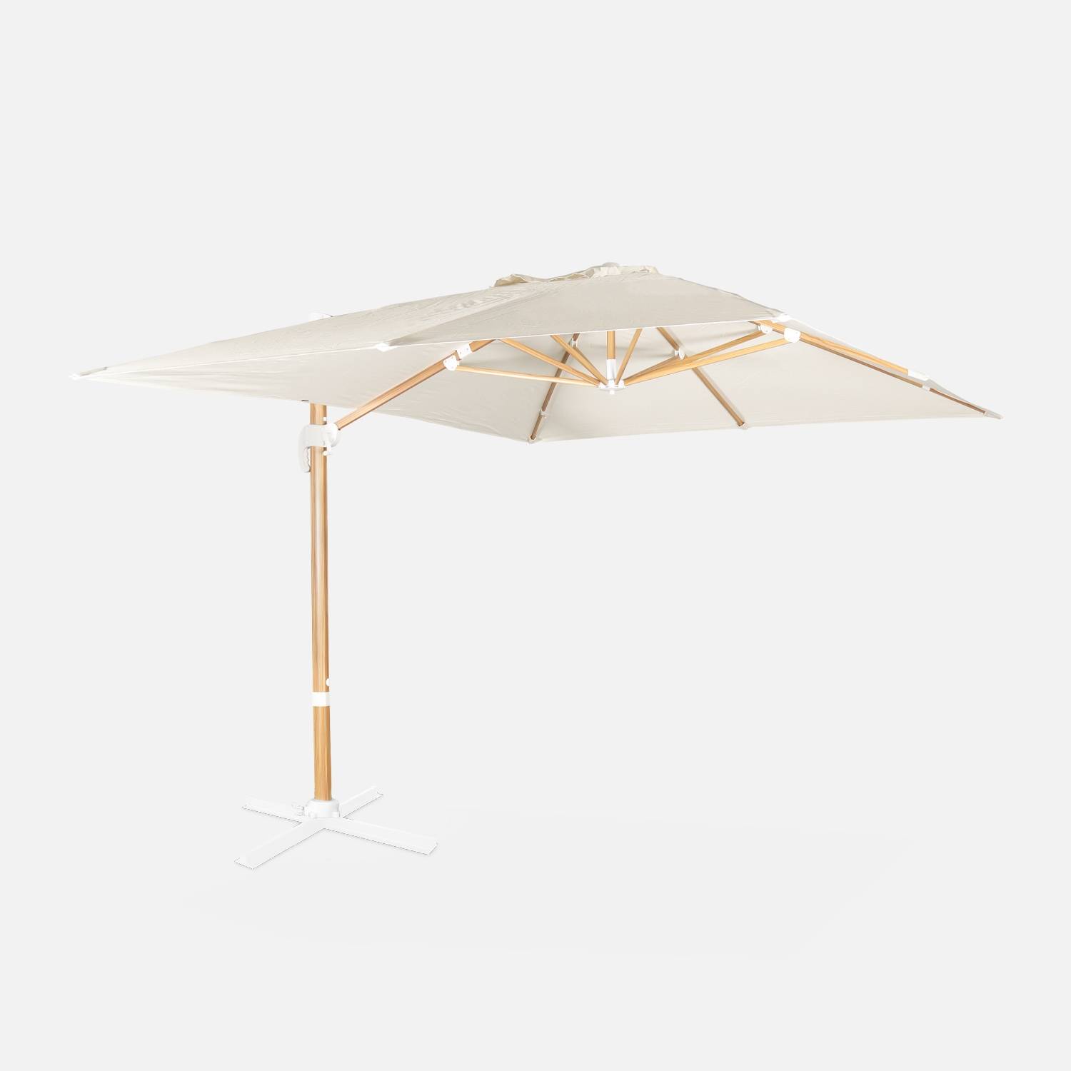 Rechthoekige Wimereux parasol 3x4m gebroken wit | sweeek
