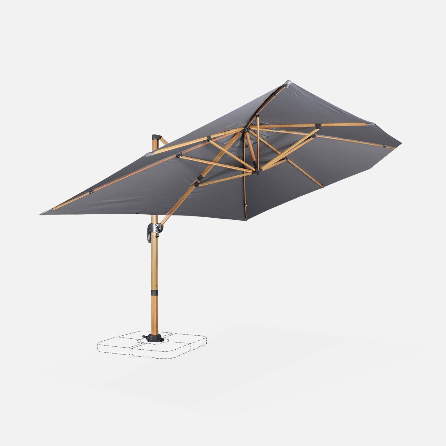 3x4m rectangular cantilever parasol, Wimereux, Grey,sweeek,Photo5