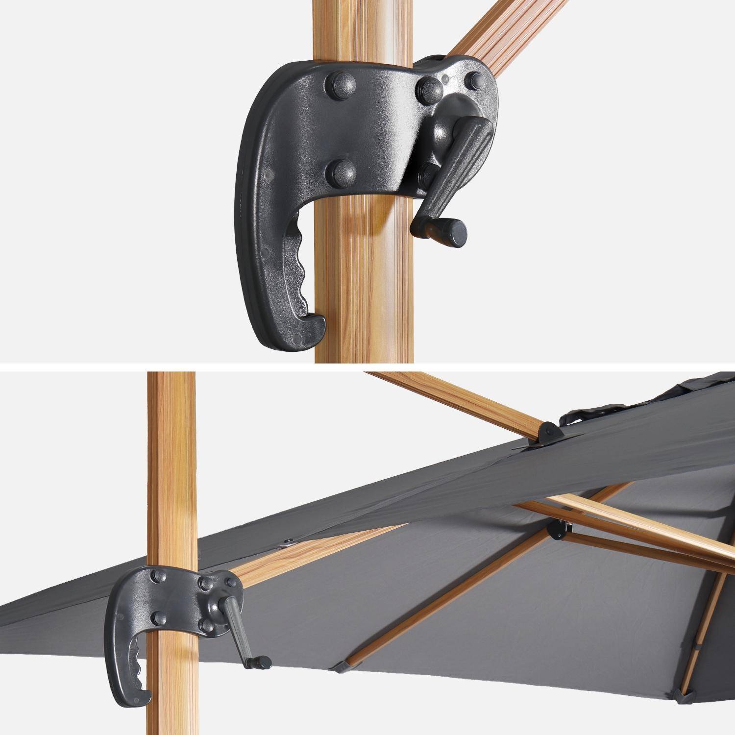 3x4m rectangular cantilever parasol, Wimereux, Grey,sweeek,Photo7